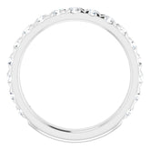 14K White 1 CTW Natural Diamond French-Set Anniversary Band